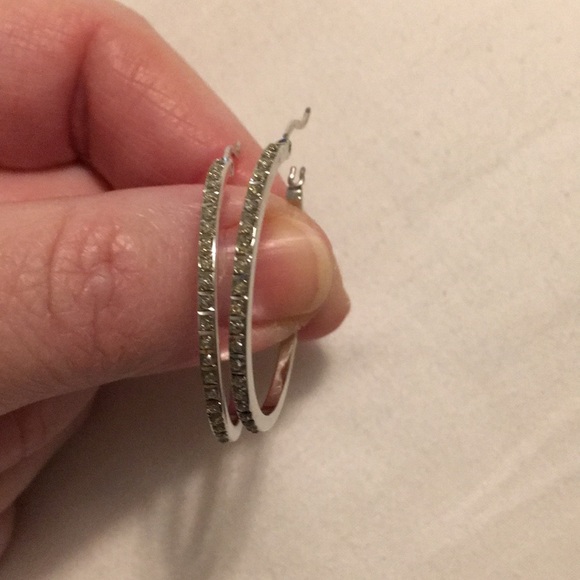 Jewelry - EUC Diamond Fascination Hoop Earrings